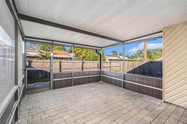 view of unfurnished sunroom