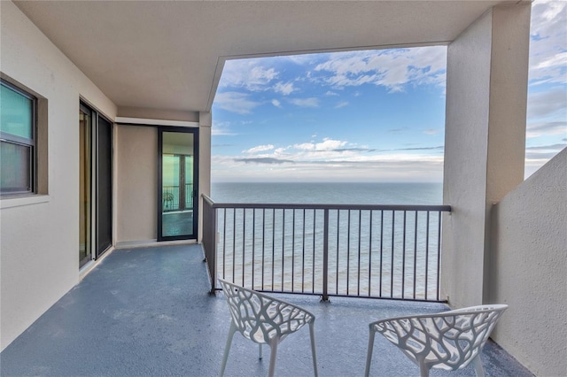 balcony with a water view