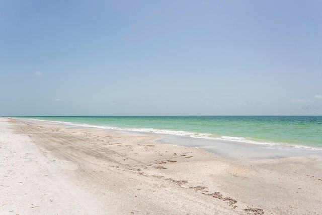 property view of water featuring a view of the beach