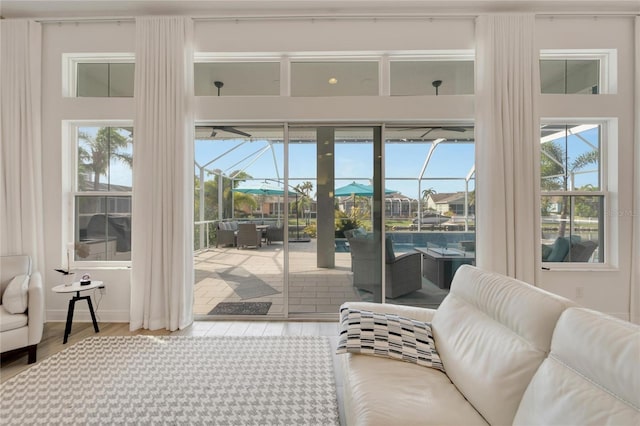 doorway to outside with hardwood / wood-style floors