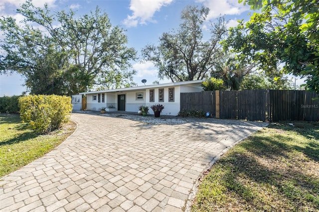 view of single story home