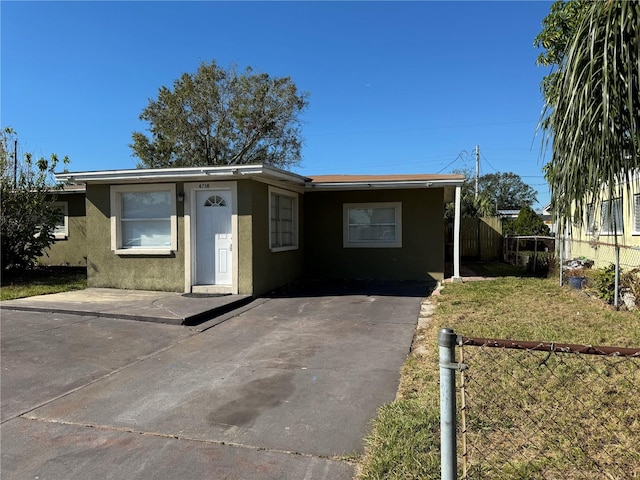 view of single story home