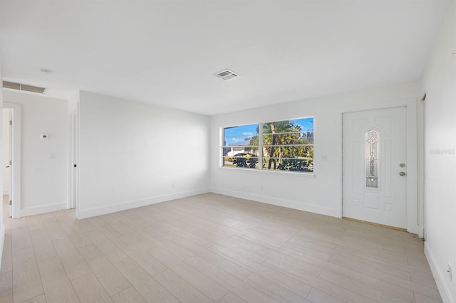 interior space with light hardwood / wood-style flooring