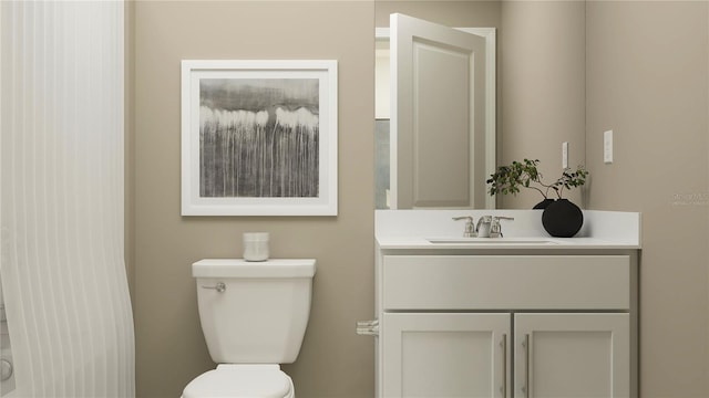 bathroom with vanity and toilet