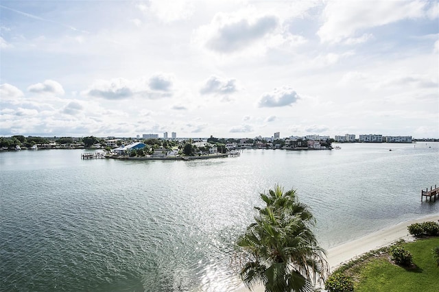 property view of water featuring a view of city