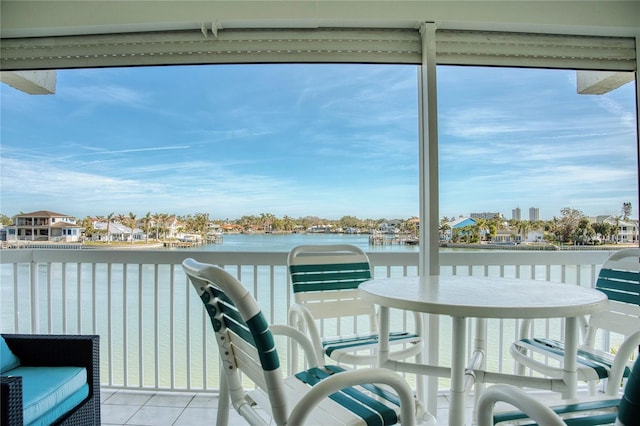 balcony with a water view