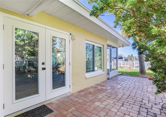 exterior space featuring french doors