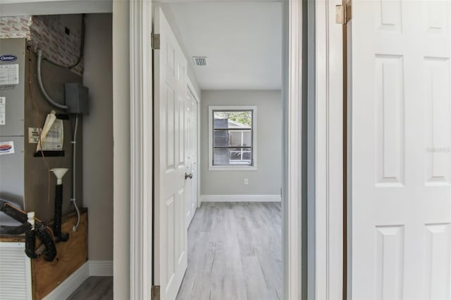 hallway featuring light hardwood / wood-style floors