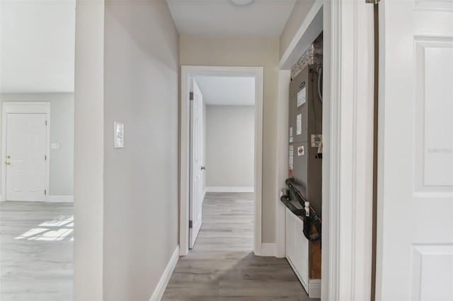 hall with light wood-type flooring