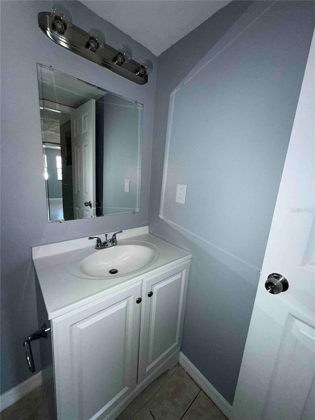 bathroom featuring vanity and tile patterned floors