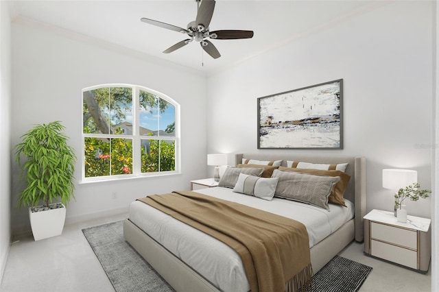 34 Concord Dr, Dunedin, FL 34698 - bedroom featuring light carpet, ceiling fan, and baseboards