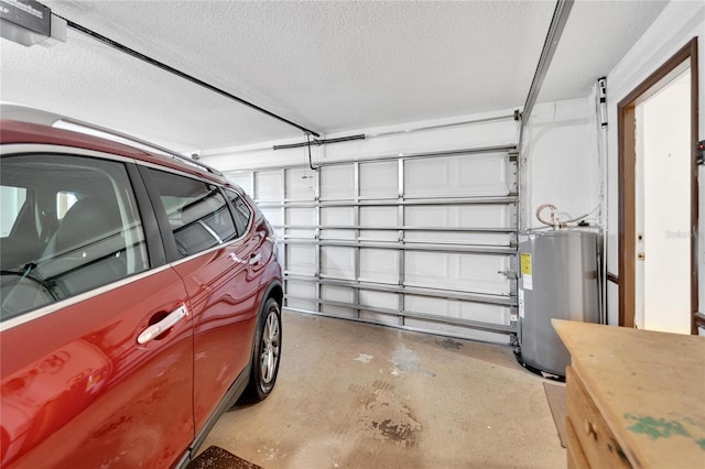 garage featuring electric water heater