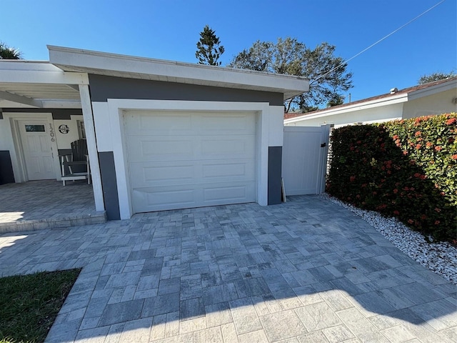 view of garage