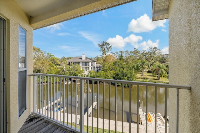 balcony with a water view