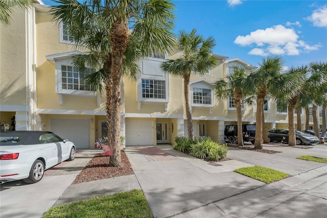 view of property featuring a garage