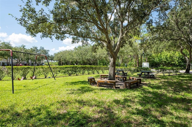 view of yard featuring a playground