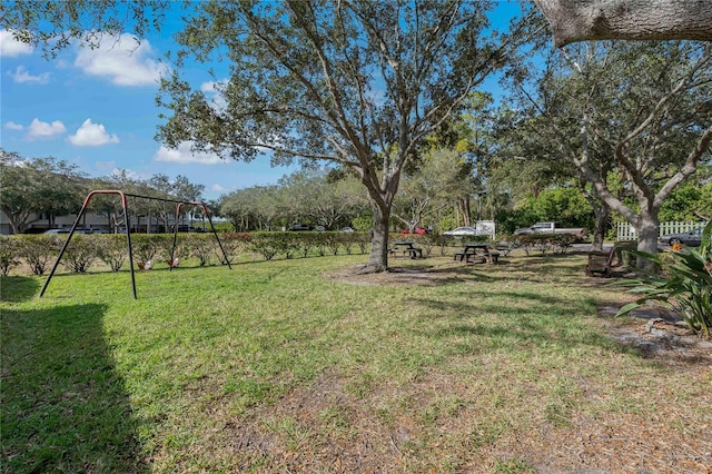 view of yard featuring a playground