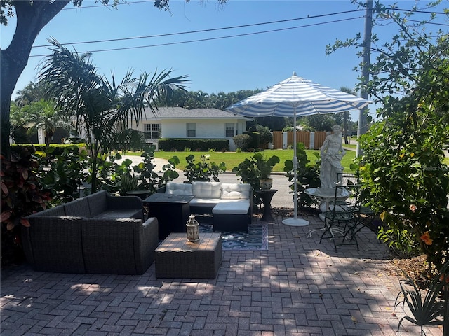 view of patio / terrace with an outdoor living space