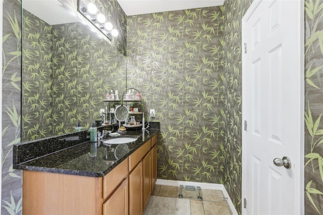 bathroom featuring vanity and tile patterned floors