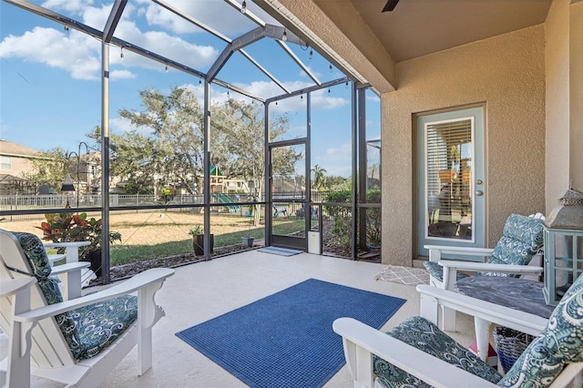 view of sunroom / solarium