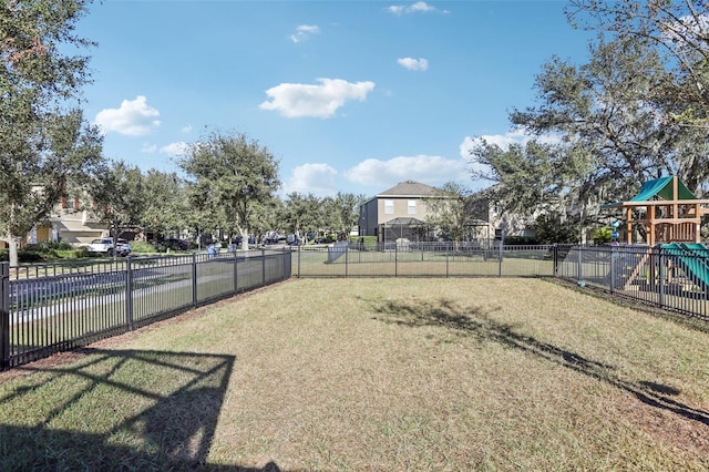 view of yard featuring a playground