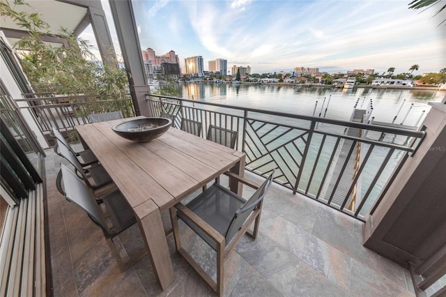 balcony with a water view