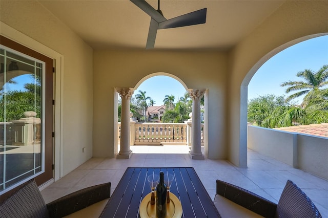 view of patio / terrace with ceiling fan