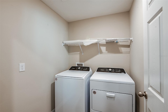 laundry area featuring washer and dryer