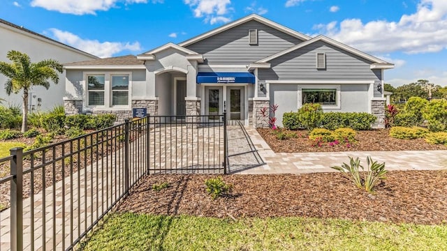 view of front of property featuring french doors