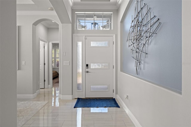 entryway with ornamental molding