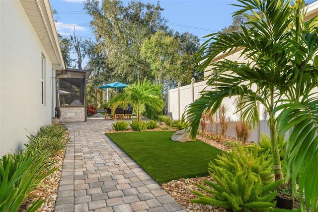 view of yard with a patio