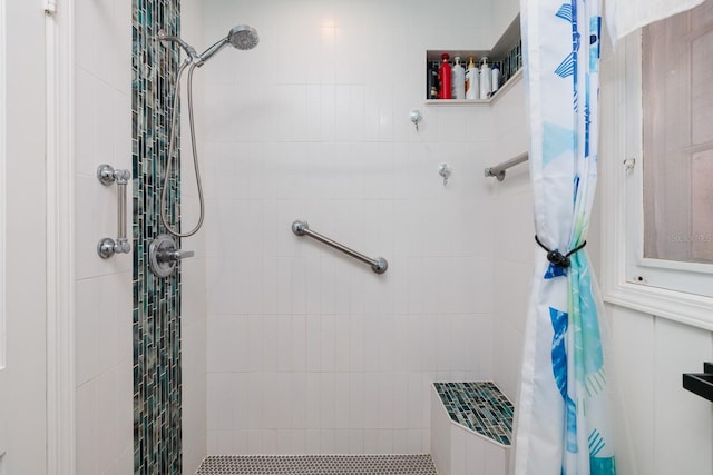 bathroom with walk in shower