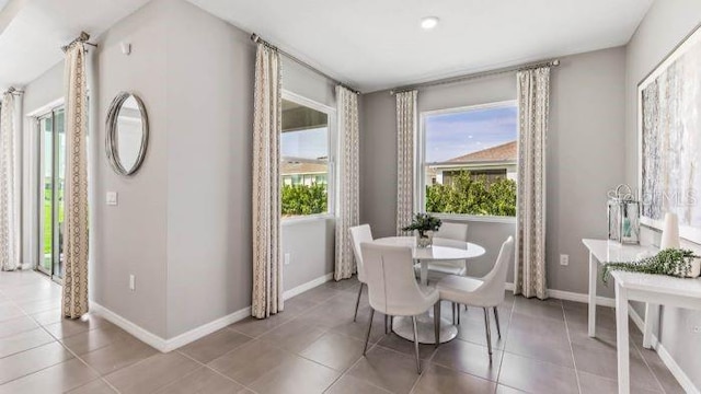 dining space featuring tile patterned floors