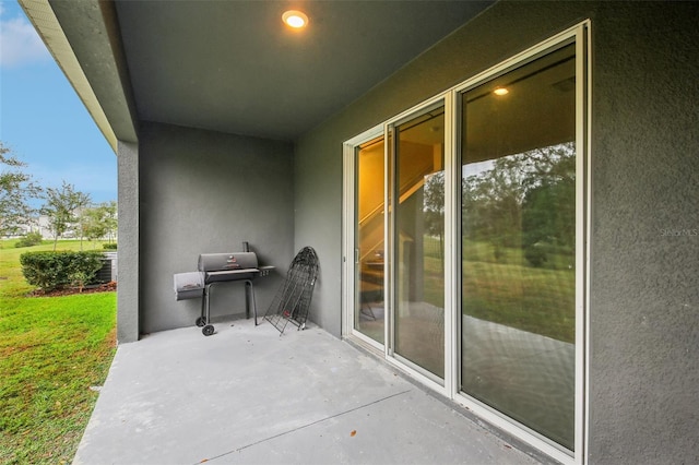 view of patio / terrace with a grill