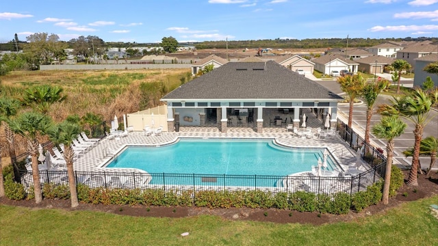 view of pool featuring a patio