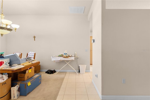 interior space featuring tile patterned flooring