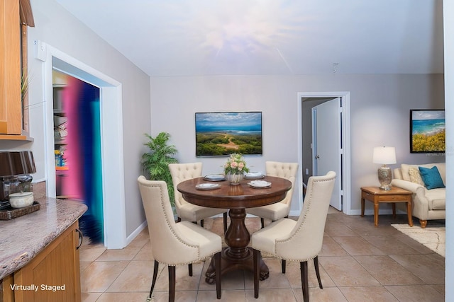 view of tiled dining room