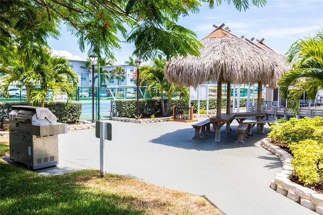 view of community featuring a gazebo