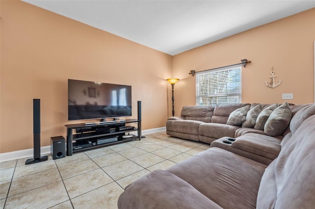 view of tiled living room