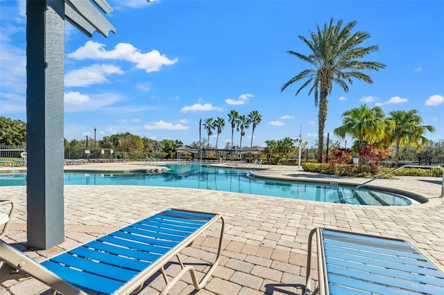 view of pool featuring a patio area