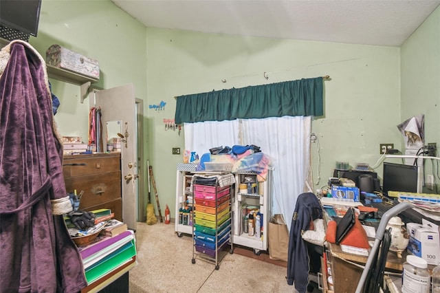 15577 Little Ranch Rd, Spring Hill, FL 34610 - office featuring lofted ceiling and carpet floors