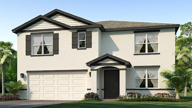 view of front facade featuring a garage