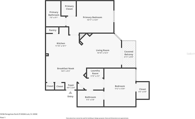 18106 Peregrines Perch Pl Unit 5204, Lutz, FL 33558 - home floor plan