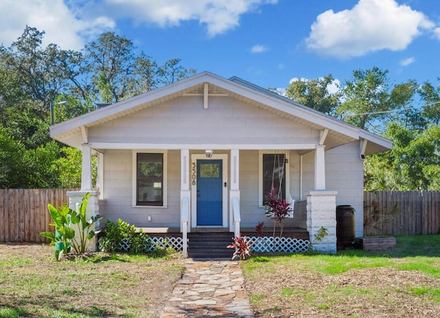 bungalow featuring covered porch