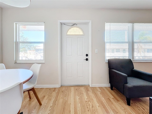 foyer entrance featuring light hardwood / wood-style floors