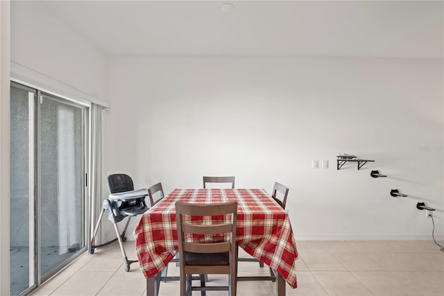 view of tiled dining space