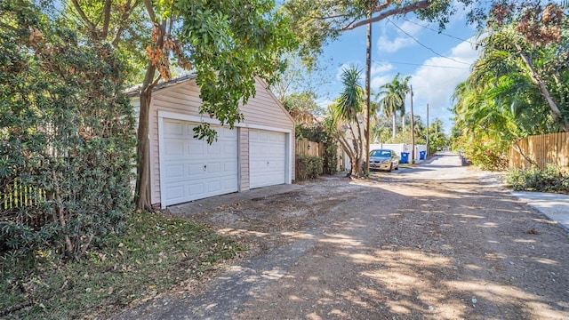 view of garage