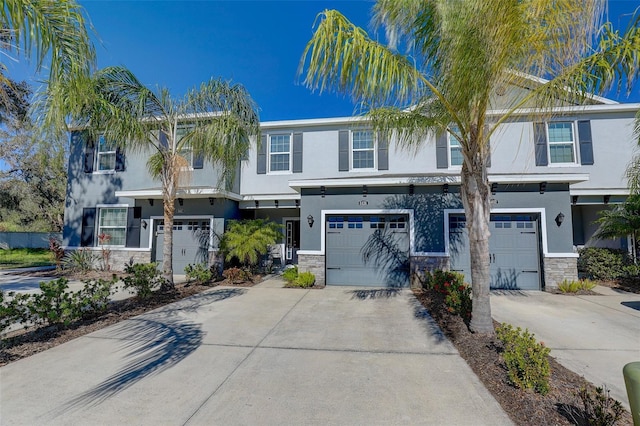 view of property featuring a garage