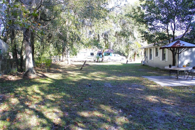 view of yard with a patio area