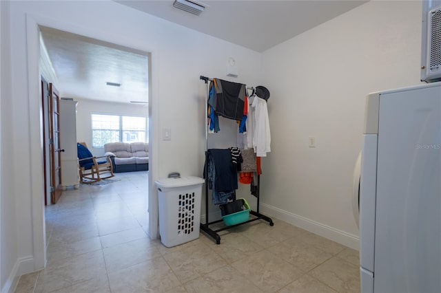 interior space featuring light tile patterned floors